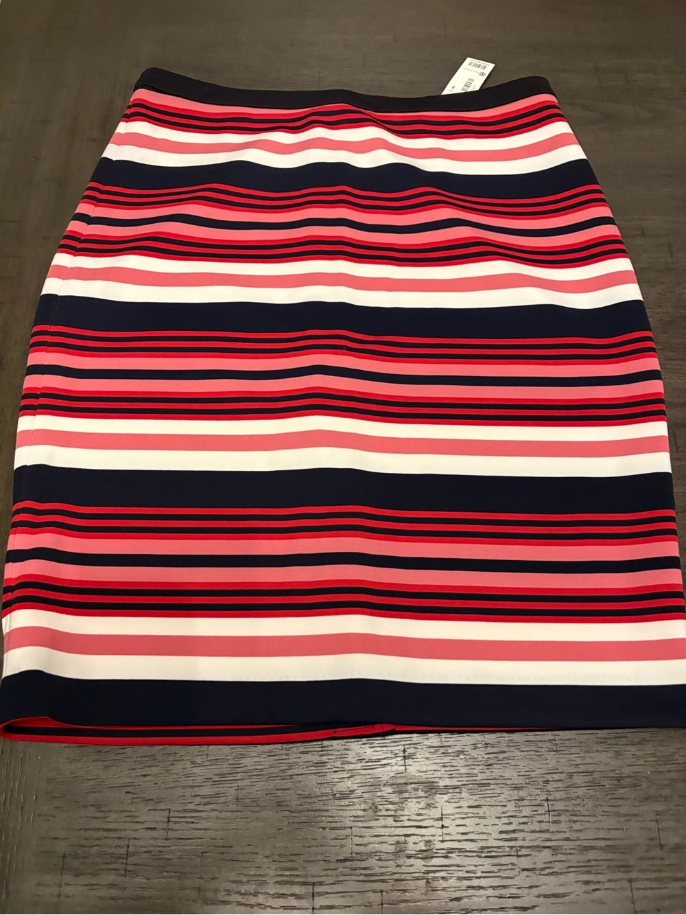 The Limited Navy, Red, Pink & White Striped Pencil Skirt